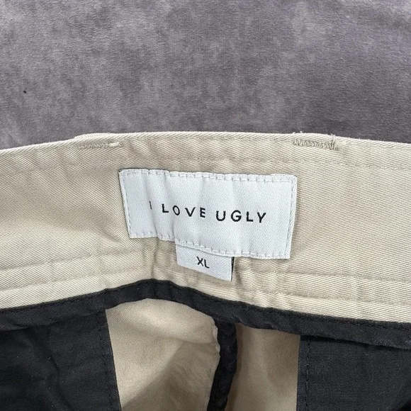 I Love Ugly Pants Mens XL Kobe Slim Cropped Straight Chino Khaki - Picture 5 of 7